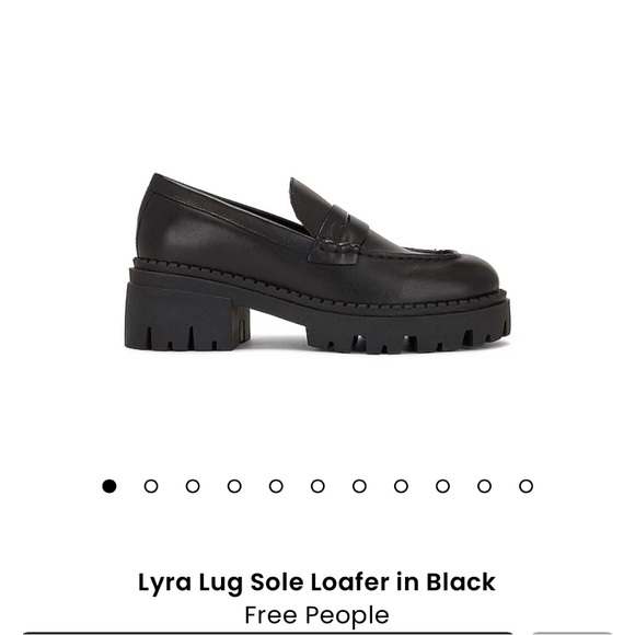 Free People Lyra Lug Sole Loafer in Black Size 41 - Picture 2 of 11